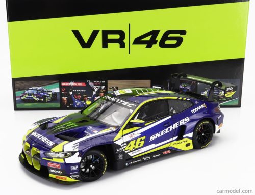 BMW  4-SERIES M4 GT3 TEAM WRT N 46 (FIRST PODIUM) 2nd RACE 2 FANATEC GT WORLD CHALLENGE EUROPE BRANDS HATCH 2023 - VALENTINO ROSSI - MAXIME MARTIN  PURPLE YELLOW BLACK