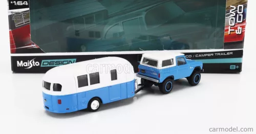 FORD USA  BRONCO WITH ROULOTTE 1966  BLUE WHITE