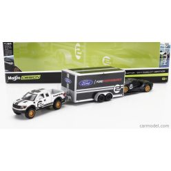  FORD USA  F-150 RAPTOR PICK-UP 2010 WITH TRAILER CAR TRANSPORTER + GT N 2 2017  BLACK SILVER