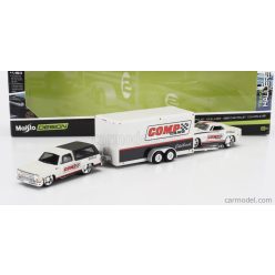   CHEVROLET  BLAZER K5 1979 WITH TRAILER CAR TRANSPORTER + CAMARO Z/28 COUPE RACING COMP CAMS 1968  WHITE BLACK