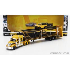   INTERNATIONAL  LONESTAR TRUCK CAR TRANSPORTER WITH FORD BRONCO WILDTRUCK 2021  YELLOW BLACK