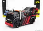 TRUCK  JDM FLATBED TRUCK CAR TRANSPORTER WITH TOYOTA SPRINTER TRUENO (AE86) ADVAN CUSTOM 1983  BLACK RED