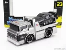 FORD USA  C600 FLATBED TRUCK CAR TRANSPORTER WITH MUSTANG SVT COBRA COUPE TOYO TIRES CUSTOM 1993  SILVER BLACK
