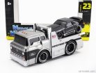 FORD USA  C600 FLATBED TRUCK CAR TRANSPORTER WITH MUSTANG SVT COBRA COUPE TOYO TIRES CUSTOM 1993  SILVER BLACK
