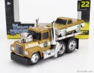MACK  R685ST FLATBED TRUCK CAR TRANSPORTER WITH CHEVROLET C-10 PICK-UP CUSTOM 1972  GOLD WHITE