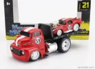 FORD USA  COE FLATBED TRUCK CAR TRANSPORTER WITH SHELBY DAYTONA COUPE N 59 CUSTOM 1965  RED WHITE