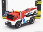 TRUCK  JDM FLATBED TRUCK CAR TRANSPORTER WITH DATSUN 240Z N 46 BRE CUSTOM 1972  RED WHITE