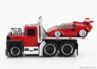MACK  R685ST FLATBED TRUCK CAR TRANSPORTER WITH LAMBORGHINI COUNTACH CUSTOM 1988  RED BLACK