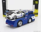 FORD USA  COE FLATBED TRUCK CAR TRANSPORTER 1965 WITH MUSTANG BOSS 302 CUSTOM 2013  BLUE SILVER