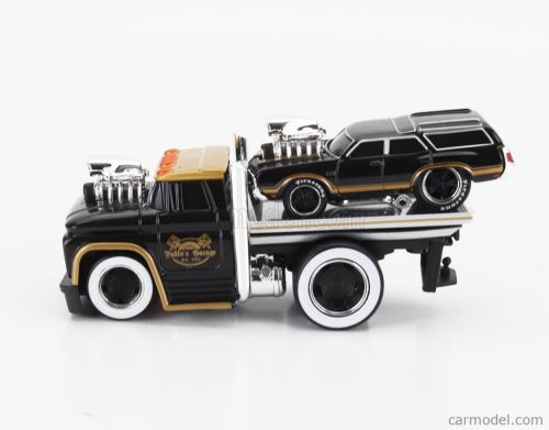 CHEVROLET  C-60 FLATBED CAR TRANSPORTER 1966 WITH OLDSMOBILE VISTA CRUISER CUSTOM 1970  BLACK GOLD