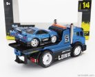 TRUCK  JDM FLATBED TRUCK CAR TRANSPORTER WITH NISSAN SKYLINE GT-R CUSTOM 1999  BLUE MET BLACK