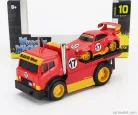 TRUCK  JDM FLATBED TRUCK CAR TRANSPORTER WITH PORSCHE 911 993 RWB CUSTOM 1996  RED YELLOW