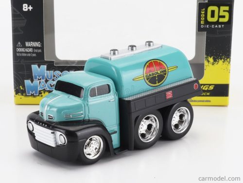 FORD USA  COE FUEL TANKER TRUCK GASOLINE 3-ASSI CUSTOM 1950  LIGHT BLUE BLACK
