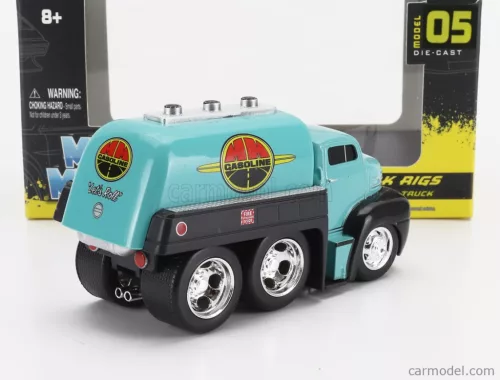 FORD USA  COE FUEL TANKER TRUCK GASOLINE 3-ASSI CUSTOM 1950  LIGHT BLUE BLACK