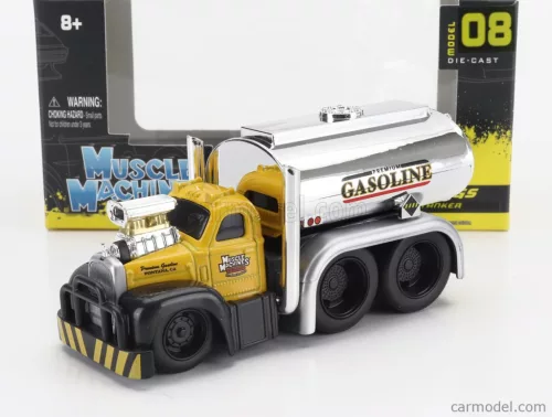 MACK  B-61 TANKER TRUCK GASOLINE 3-ASSI CUSTOM 1953  YELLOW SILVER