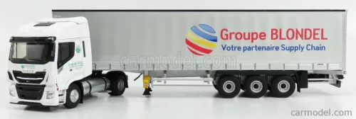 IVECO FIAT  STRALIS 460NP TRUCK TELONATO GROUPE BLONDEL TRANSPORTS 2015  WHITE SILVER