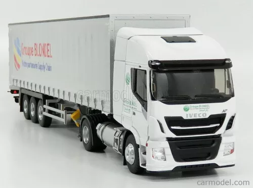 IVECO FIAT  STRALIS 460NP TRUCK TELONATO GROUPE BLONDEL TRANSPORTS 2015  WHITE SILVER