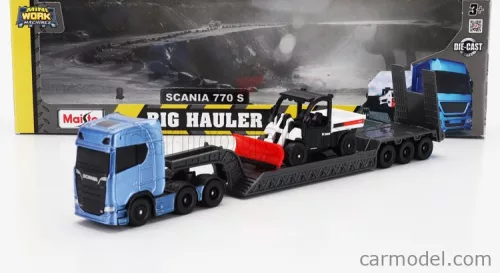 SCANIA  S770 V8 TRUCK PIANALE TRASPORTO 5600 TOOLCAT PICK-UP SPAZZANEVE SNOWPLOW  BLUE BLACK WHITE