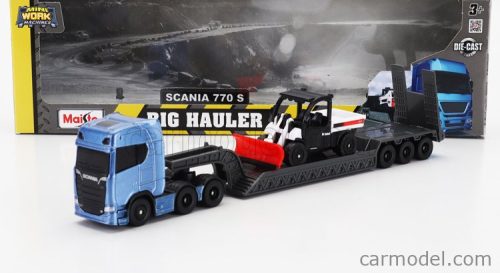SCANIA  S770 V8 TRUCK PIANALE TRASPORTO 5600 TOOLCAT PICK-UP SPAZZANEVE SNOWPLOW  BLUE BLACK WHITE