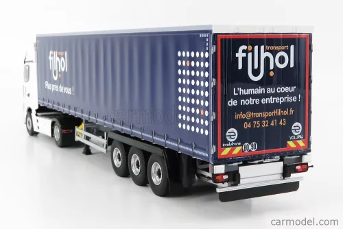 MERCEDES BENZ  ACTROS 1845 TRUCK TELONATO FILHOL TRANSPORTS 2016  WHITE BLUE