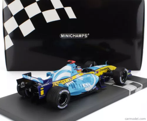 RENAULT  F1  R25 TEAM RENAULT N 1 WORLD CHAMPION WINNER FRENCH GP 2005 FERNANDO ALONSO  LIGHT BLUE YELLOW