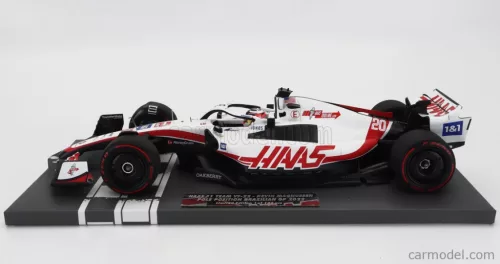 HAAS  F1  VF-22 TEAM HAAS N 20 POLE POSITION BRAZILIAN GP 2022 KEVIN MAGNUSSEN  WHITE BLACK RED