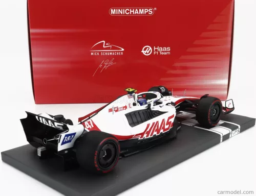 HAAS  F1  VF-22 TEAM HAAS N 47 BRAZILIAN GP 2022 MICK SCHUMACHER  WHITE BLACK RED