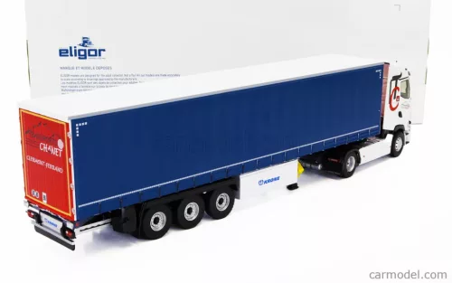 RENAULT  T520 TRUCK TELONATO CHANET TRANSPORTS 2021  WHITE BLUE