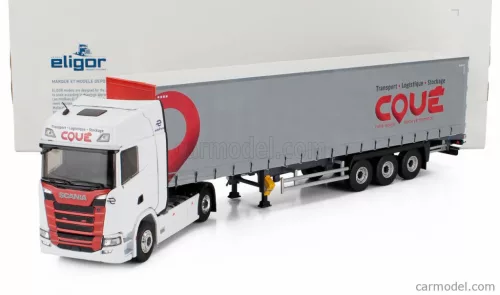 SCANIA  S500 TRUCK TELONATO COUE TRANSPORTS 2021  WHITE RED GREY