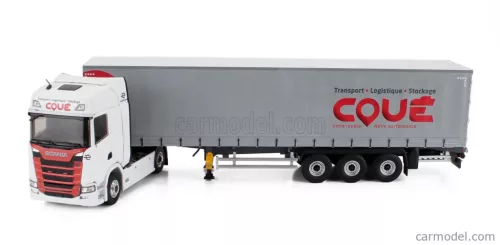 SCANIA  S500 TRUCK TELONATO COUE TRANSPORTS 2021  WHITE RED GREY