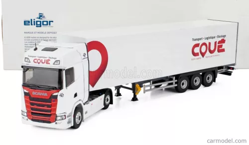SCANIA  S500 TRUCK CASSONATO COUE TRANSPORTS 2021  WHITE RED