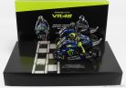YAMAHA  SET 2X YZR-M1 TEAM MOVISTAR MONSTER ENERGY N 46 + N 44 MOTOGP TEST VALENCIA 2019 WITH FIGURES VALENTINO ROSSI AND LEWIS HAMILTON  BLUE BLACK