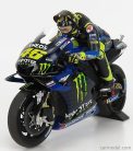 YAMAHA  SET 2X YZR-M1 TEAM MOVISTAR MONSTER ENERGY N 46 + N 44 MOTOGP TEST VALENCIA 2019 WITH FIGURES VALENTINO ROSSI AND LEWIS HAMILTON  BLUE BLACK