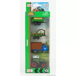   FENDT  SET 4X 209 VARIO TRACTOR 2022 - TRUCK - TRAILER  GREEN BLUE BROWN