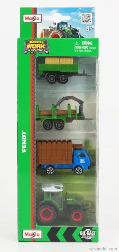 FENDT  SET 4X 209 VARIO TRACTOR 2022 - TRUCK - TRAILER  GREEN BLUE BROWN