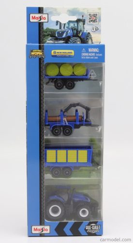 NEW HOLLAND  SET T7-315 TRACTOR WITH 3X TRAILER 2018  BLUE YELLOW