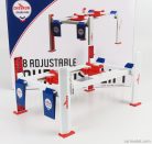 ACCESSORIES  CHEVRON GARAGE SET OFFICINA - PONTE SOLLEVATORE AUTO - FOUR POST LIFT  WHITE RED BLUE