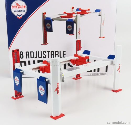 ACCESSORIES  CHEVRON GARAGE SET OFFICINA - PONTE SOLLEVATORE AUTO - FOUR POST LIFT  WHITE RED BLUE