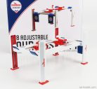 ACCESSORIES  CHEVRON GARAGE SET OFFICINA - PONTE SOLLEVATORE AUTO - FOUR POST LIFT  WHITE RED BLUE