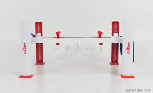 ACCESSORIES  CHEVRON GARAGE SET OFFICINA - PONTE SOLLEVATORE AUTO - FOUR POST LIFT  WHITE RED BLUE