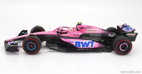 RENAULT  F1  A523 TEAM BWT ALPINE N 10 9th BAHRAIN GP WITH PIT BOARD 2023 PIERRE GASLY  PINK BLACK BLUE