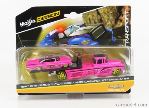 CHEVROLET  IMPALA SS 1959 WITH RAMP TRUCK FLATBED 1957  PINK