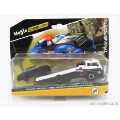 BUICK  GRAND NATIONAL 1987 WITH RAMP TRUCK  MATT BLACK WHITE