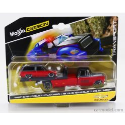   CHEVROLET  PICK-UP FLATBED RAMP TRUCK WITH BLAZER K5 1979  RED BLACK