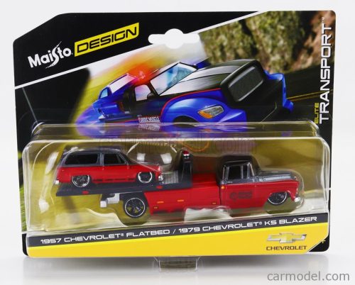 CHEVROLET  PICK-UP FLATBED RAMP TRUCK WITH BLAZER K5 1979  RED BLACK