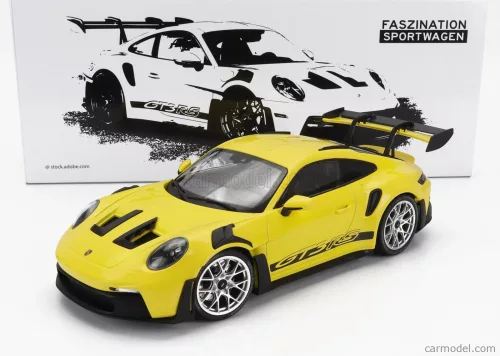 PORSCHE  911 992 GT3 RS COUPE 2023 - SILVER RIMS  YELLOW BLACK
