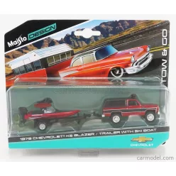 CHEVROLET  BLAZER K5 1979 WITH SKI BOAT AND TRAILER  RED MET