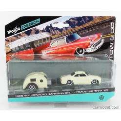   VOLKSWAGEN  KARMANN GHIA COUPE 1960 WITH TRAVEL TRAILER  CREAM