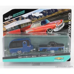   CHEVROLET  1500 PICK-UP WITH TRAILER ROULOTTE 1987  BLUE BLACK