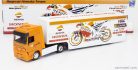 MERCEDES BENZ  ACTROS 1857 TRUCK TEAM HONDA RC213V REPSOL BIKE TRANSPORTER N 93 WORLD CHAMPION MARC MARQUEZ - N 26 DANI PEDROSA SEASON 2017  ORANGE WHITE